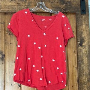 LOFT Red Star Print Women's Top